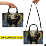 Personalized Gold Tailed Cat and Butterflies Handbag