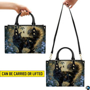 Personalized Gold Tailed Cat and Butterflies Handbag