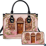 Triple Arched Floral Bookshop Handbag and Wallet Set