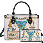Back view of optometrist handbag displaying clean off-white textured exterior surface