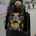 Black Cat Leather Bag – Vintage Cat Art Handbag, Stylish Animal-Themed Purse, Unique Gift for Cat Lovers