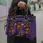 Personalized Book Lover Leather Handbag for Women, 3D Bookstore Library Tote Bag, Literary Gift for Readers, Bookworms