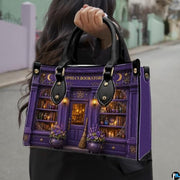 Personalized Book Lover Leather Handbag for Women, 3D Bookstore Library Tote Bag, Literary Gift for Readers, Bookworms
