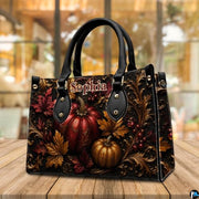 Personalized Halloween Gothic Leather Handbag Custom Raven Black Cat Purse Dark Fantasy Shoulder Bag Gift for Women