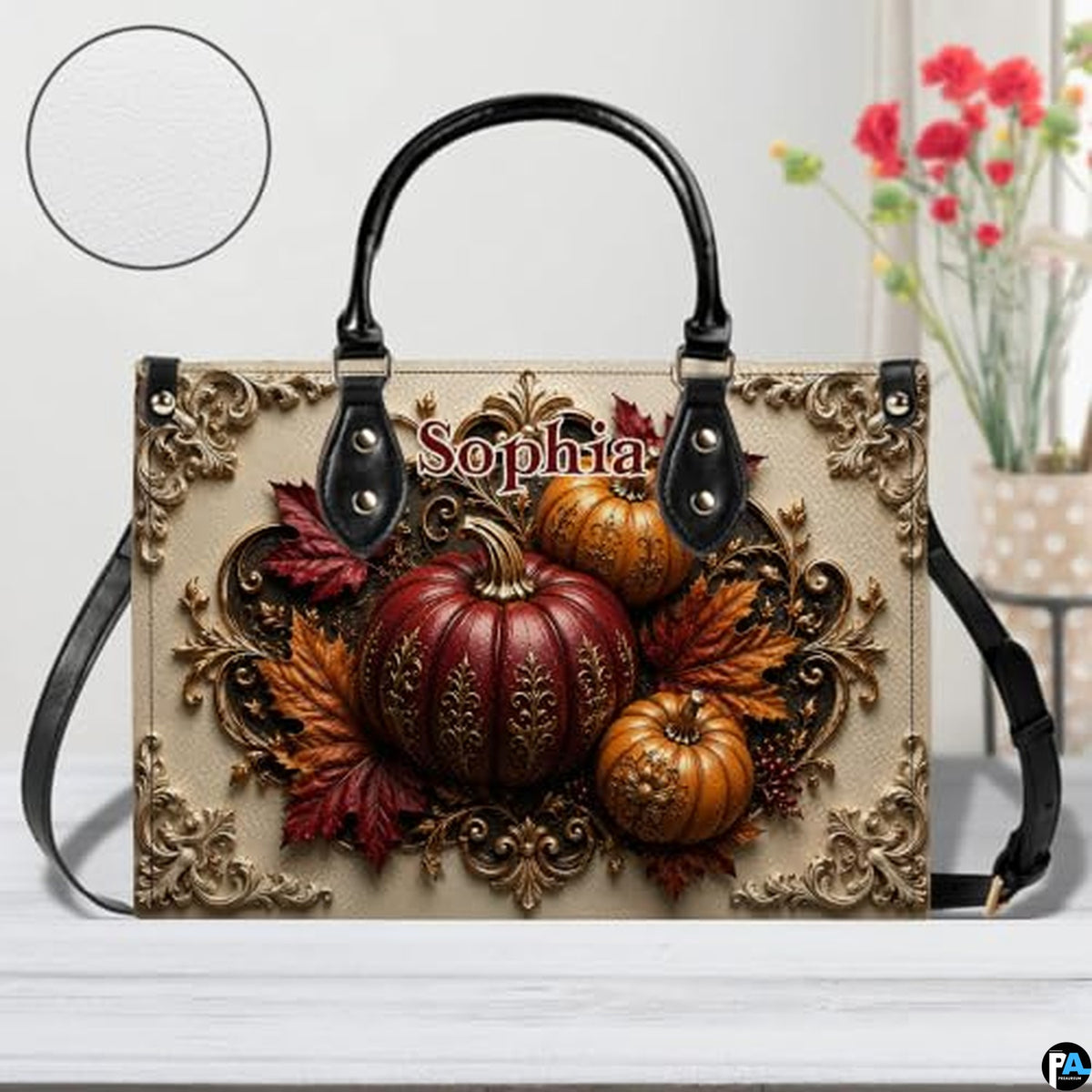 Personalized Halloween Gothic Leather Handbag Custom Raven Black Cat Purse Dark Fantasy Shoulder Bag Gift for Women