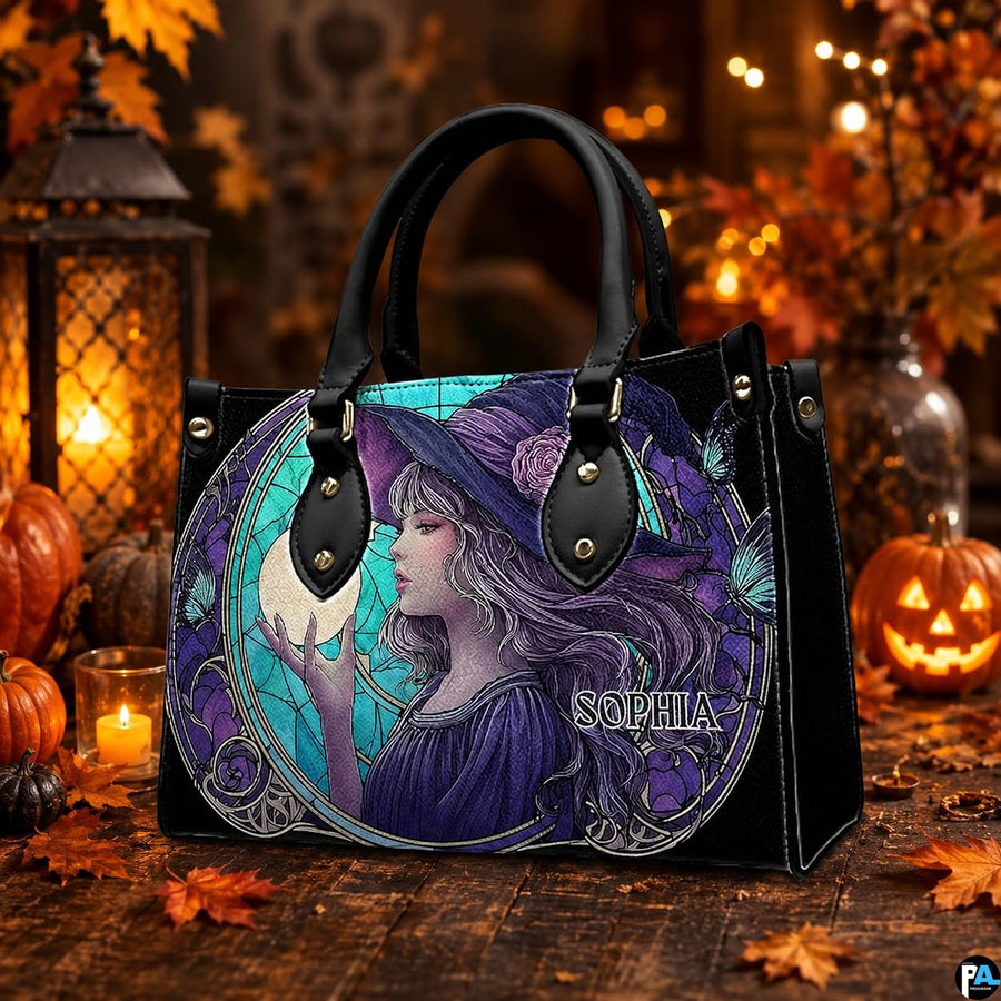 Atmospheric seasonal view surrounded by warm candlelight, fallen maple leaves, and carved autumn pumpkins.