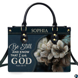 Floral Scripture Denim Style Handbag and Matching Wallet Set
