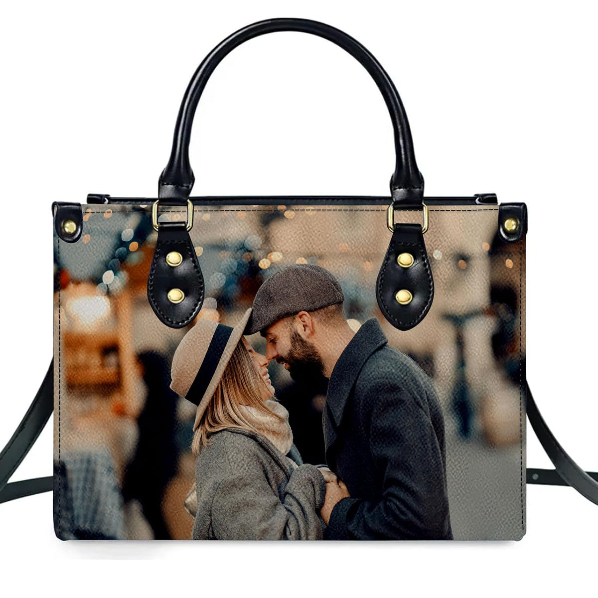 PREAUREUM "{split_values}" Personalized {collection_title} Leather Handbag