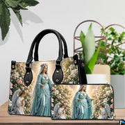 Size reference chart showing medium, large, and extra-large handbag dimensions