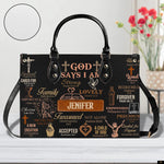 PREAUREUM "{split_values}" Personalized {collection_title} Leather Handbag