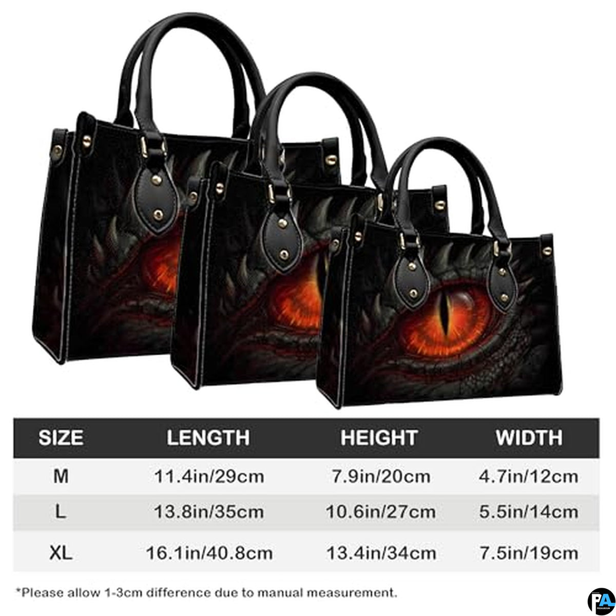 Personalized Fiery Dragon Eye Goth Handbag for Fantasy Enthusiasts