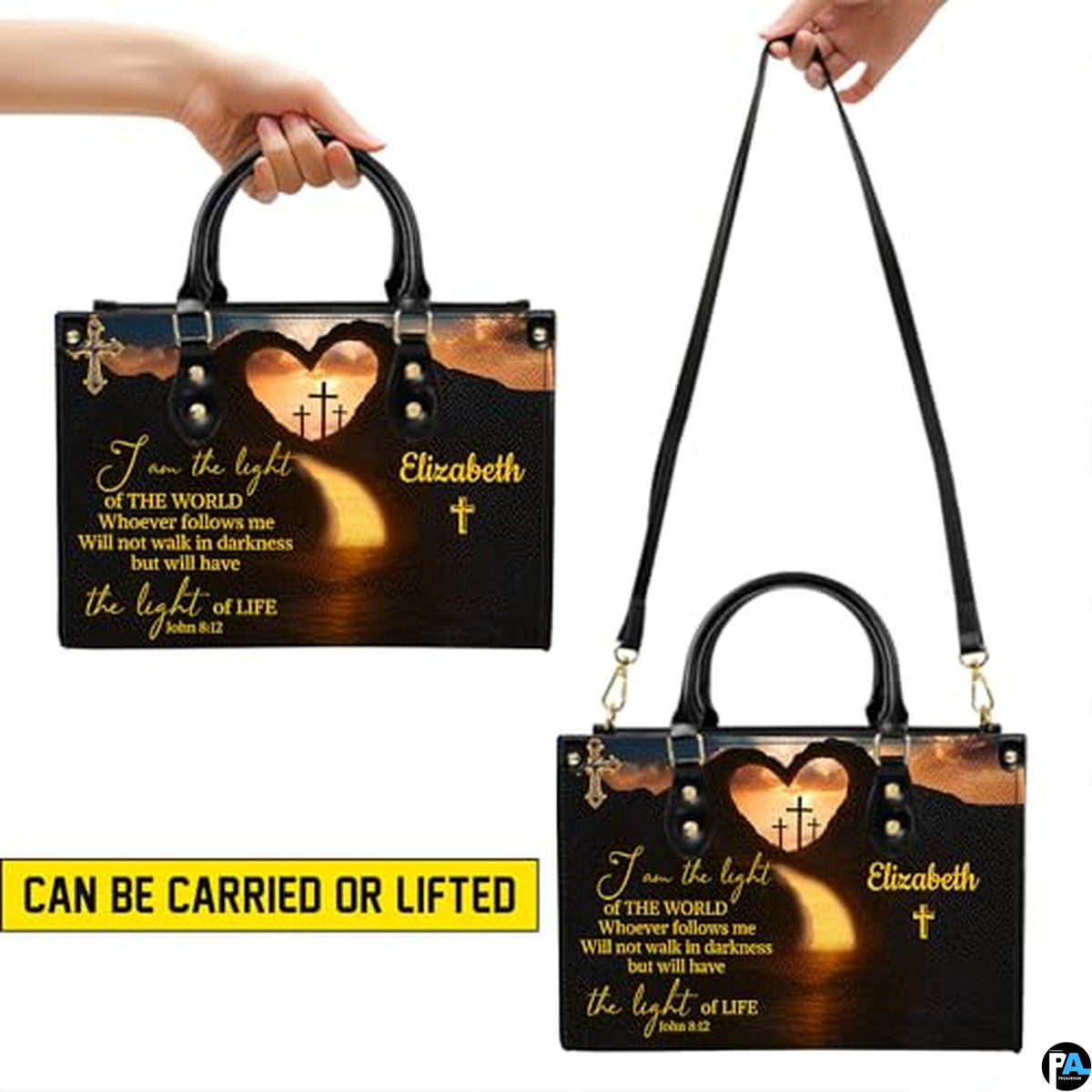 Personalized Christian Leather Handbag For Women, Bible Purse, Religious Bags Christian Gift For Women Her, Jesus Bag