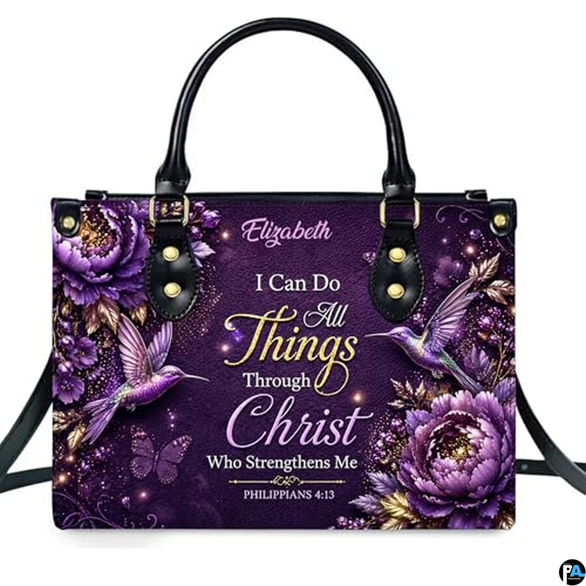 Personalized Christian Leather Handbag, Jesus Christian Tote Bag, Bible Purse, Religious Bags Gift for Mom, Women