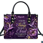 Personalized Christian Leather Handbag, Jesus Christian Tote Bag, Bible Purse, Religious Bags Gift for Mom, Women