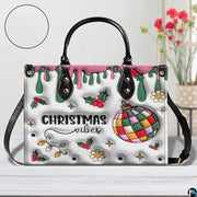 Personalized Christmas Decorations Drip Art Handbag, Removable Strap