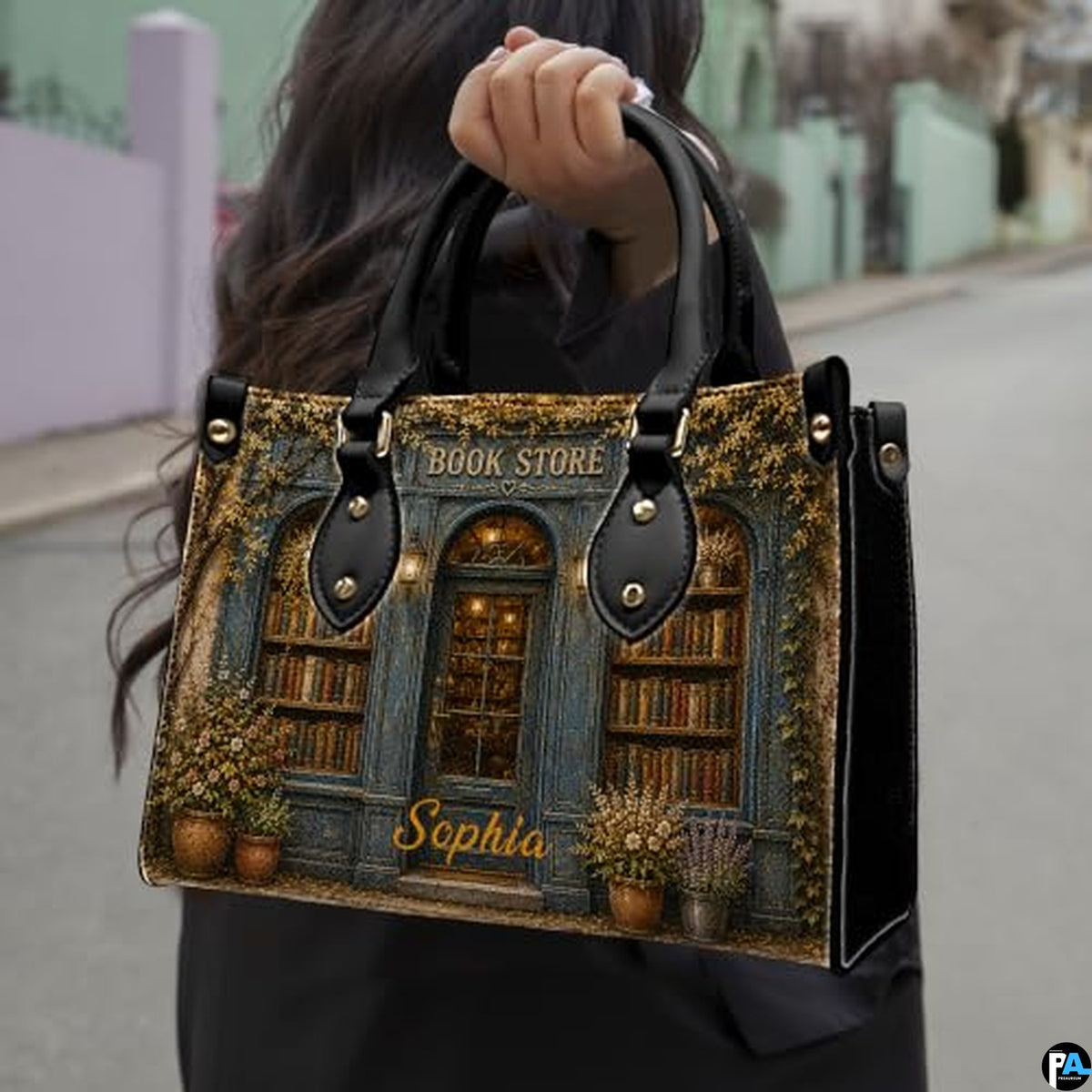 Bookstore Leather Bag, Book Purse for Book Lovers, Shoulder Bag