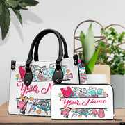 PREAUREUM "{split_values}" Personalized {collection_title} Leather Handbag