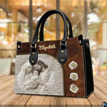 Custom Catholic Virgin Mary Leather Bag, Personalized Name Handbags and Purses for Christian Women Religious Bag Gifts