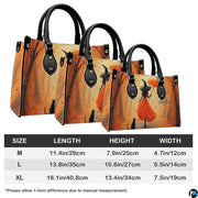 Dimension reference graphic showcasing scale variations for the autumn witch artwork.