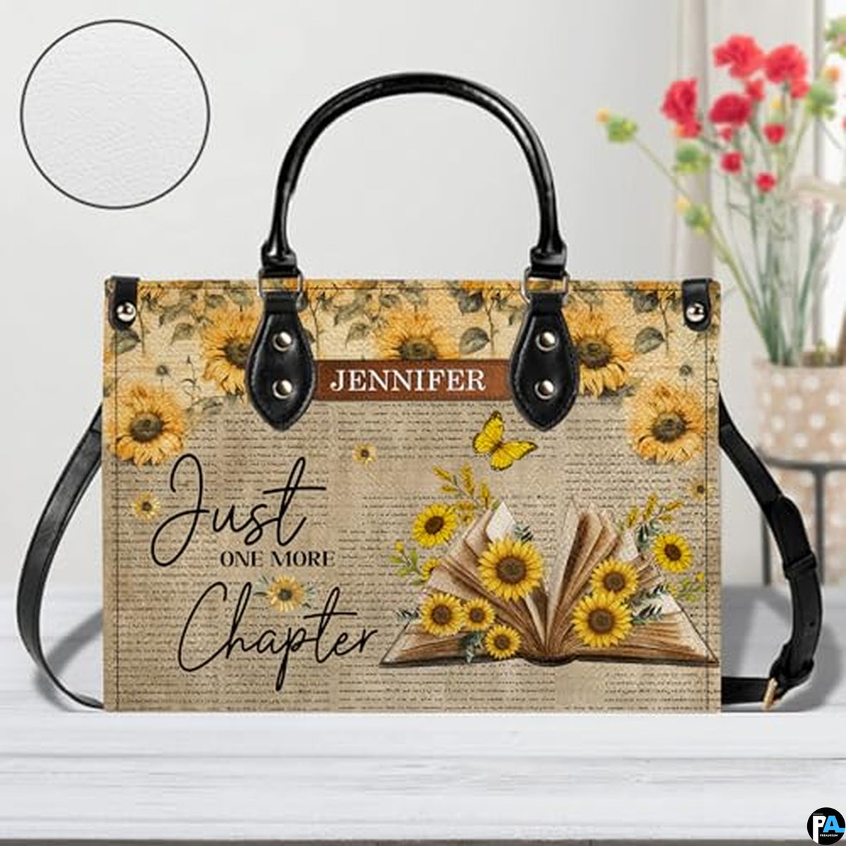 Personalized Book Lover Leather Bag, Just A Girl Who Loves Book Handbag With Name, Books Purse, Gifts For Readers, Writer