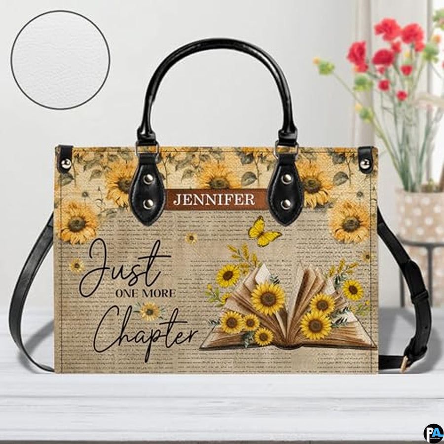 Personalized Book Lover Leather Bag, Just A Girl Who Loves Book Handbag With Name, Books Purse, Gifts For Readers, Writer