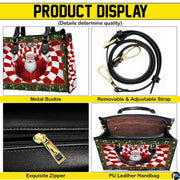 Product detail view displaying buckle hardware, shoulder strap, zipper closure, and interior compartment.