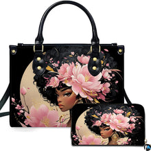 Personalized Black Women Leather Bag, Custom Name African Purses and Handbags Gifts for Mom Birthday Christmas Mothers Day