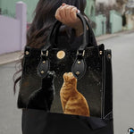 Black Cat Leather Bag – Vintage Cat Art Handbag, Stylish Animal-Themed Purse, Unique Gift for Cat Lovers