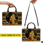 Personalized African American Leather Bag, African Purse, Gifts for Black Girl Women, Black History Handbags