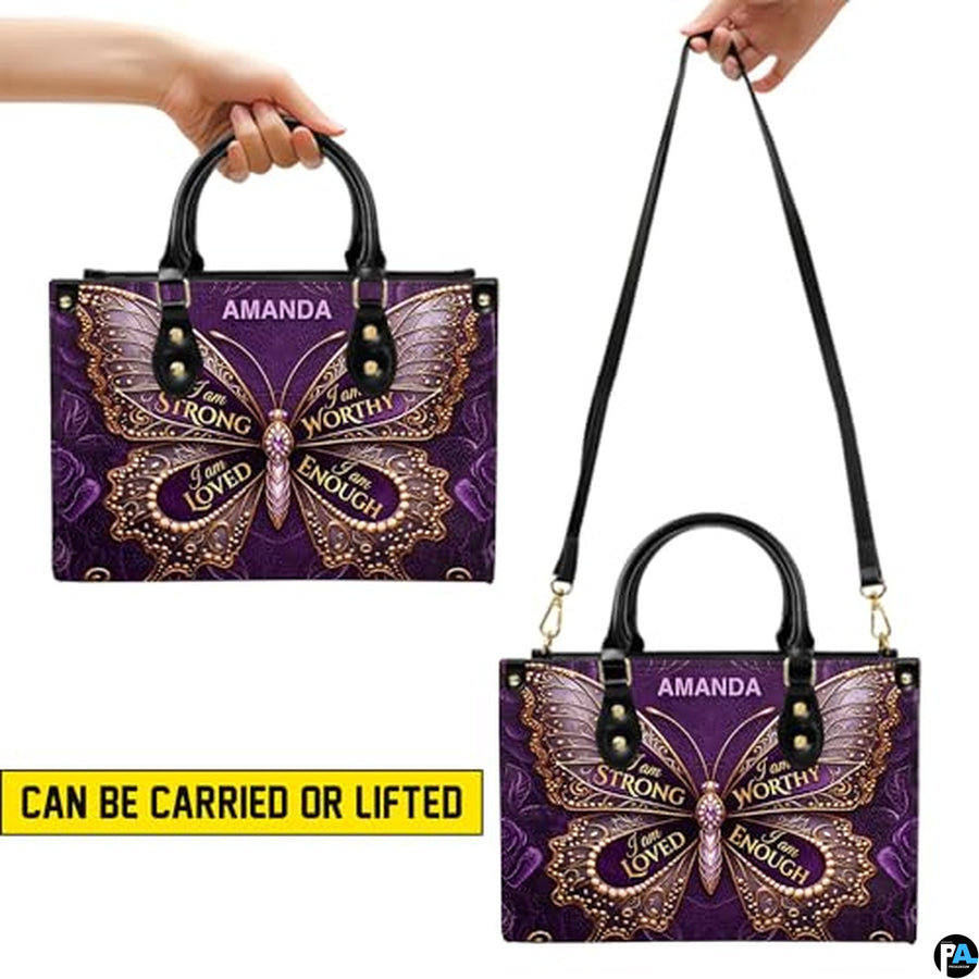Personalized Inspirational Butterfly Handbag for Christian Gift