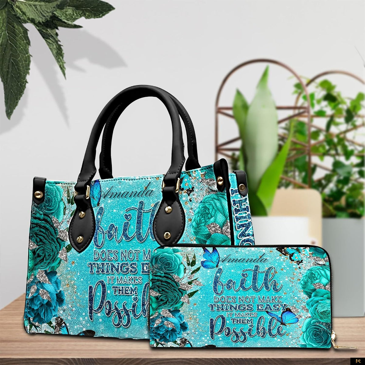 PREAUREUM "{split_values}" Personalized {collection_title} Leather Handbag