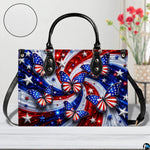Front close-up view of matching patriotic butterfly wallet