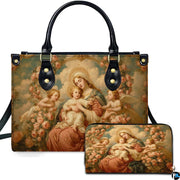 Custom Catholic Virgin Mary Leather Bag, Personalized Name Handbags and Purses for Christian Women Religious Bag Gifts