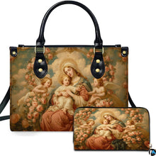 Custom Catholic Virgin Mary Leather Bag, Personalized Name Handbags and Purses for Christian Women Religious Bag Gifts