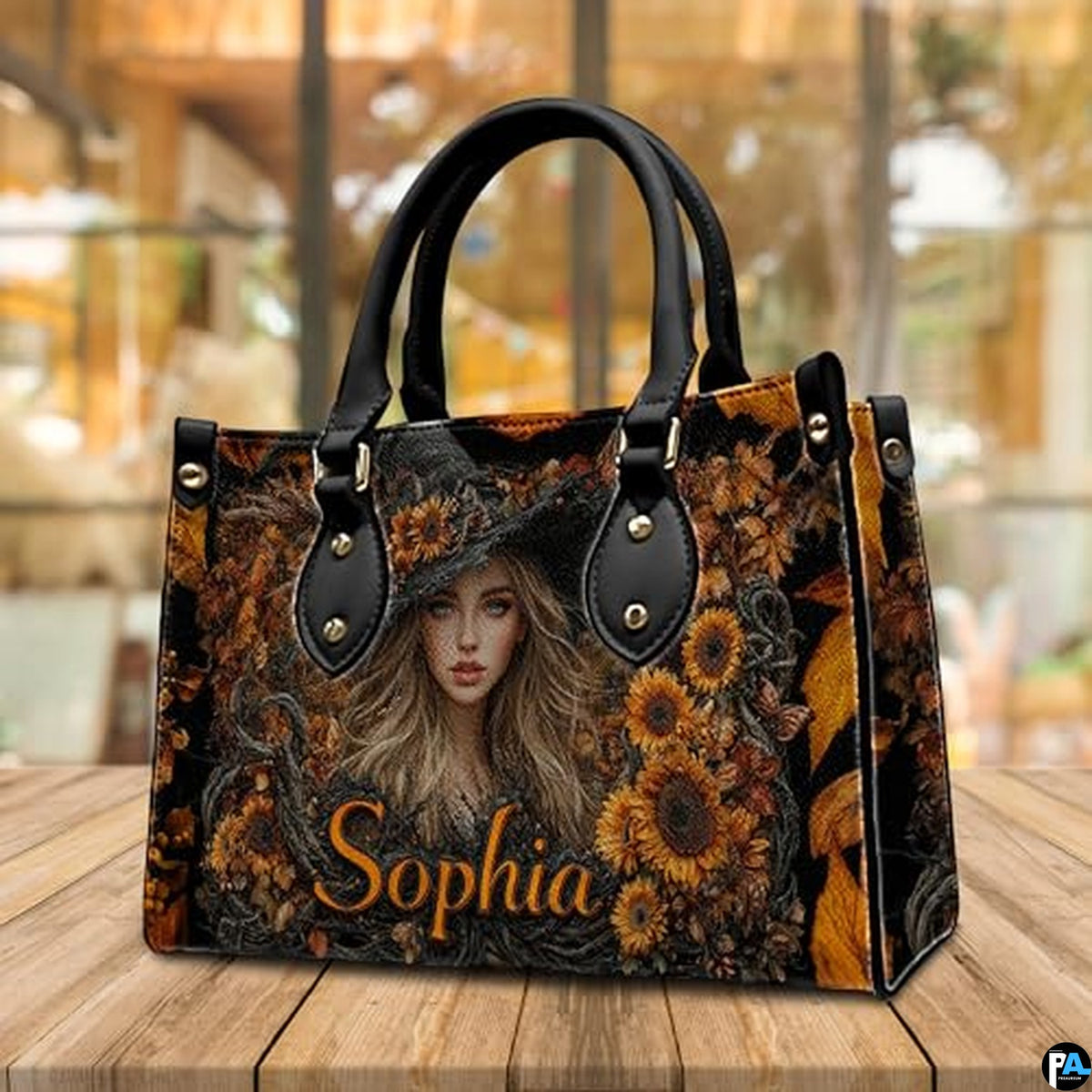 Personalized Halloween Leather Handbag – Custom Witch 3D Printing Effect Purses For Women – Spooky Gothic Shoulder Bag