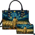 Good Shepherd starry night handbag and matching wallet set