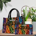Personalized African American Leather Bag, African Purse, Gifts for Black Girl Women, Black History Handbags