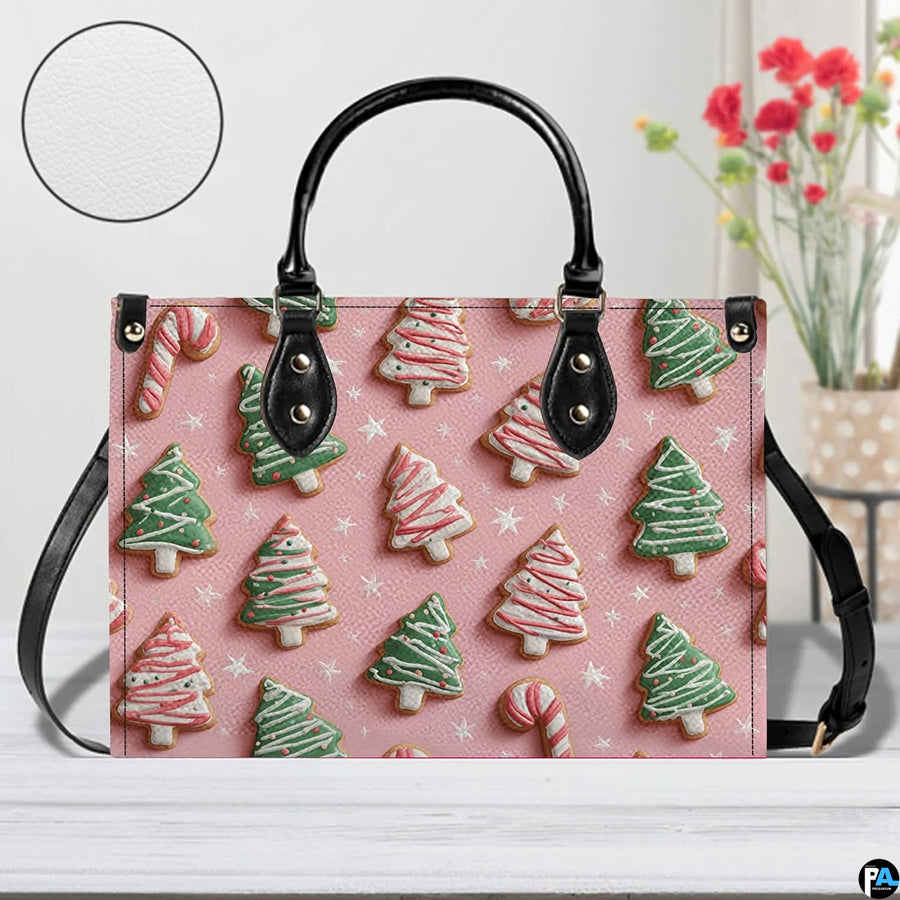 Studio presentation of the holiday cookie print with circular surface texture inset against flowers