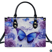 Personalized Butterfly Leather Handbag – Gothic Moon Bag with Adjustable Strap and Matching Witchcore Purse for Women