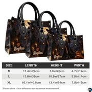 Personalized Witch Handbag with Purse, Custom Name Gothic Leather Bag Set for Women, Halloween Shoulder Bag, Witch Gift