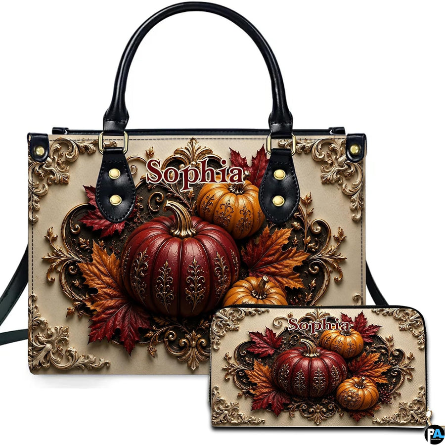 Personalized Halloween Gothic Leather Handbag Custom Raven Black Cat Purse Dark Fantasy Shoulder Bag Gift for Women