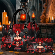 Personalized Witch Leather Bags, Halloween Purses For Women, Witch Art Bag, Spooky Halloween Purses, Holiday Gifts