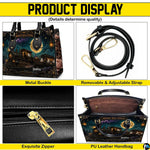 Visual demonstration showing handheld and over-the-shoulder styling options for the accessory.