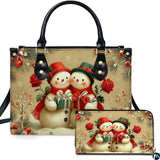 Festive Snowman Couple Handbag Set