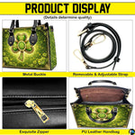 Detail panel for green shamrock handbag