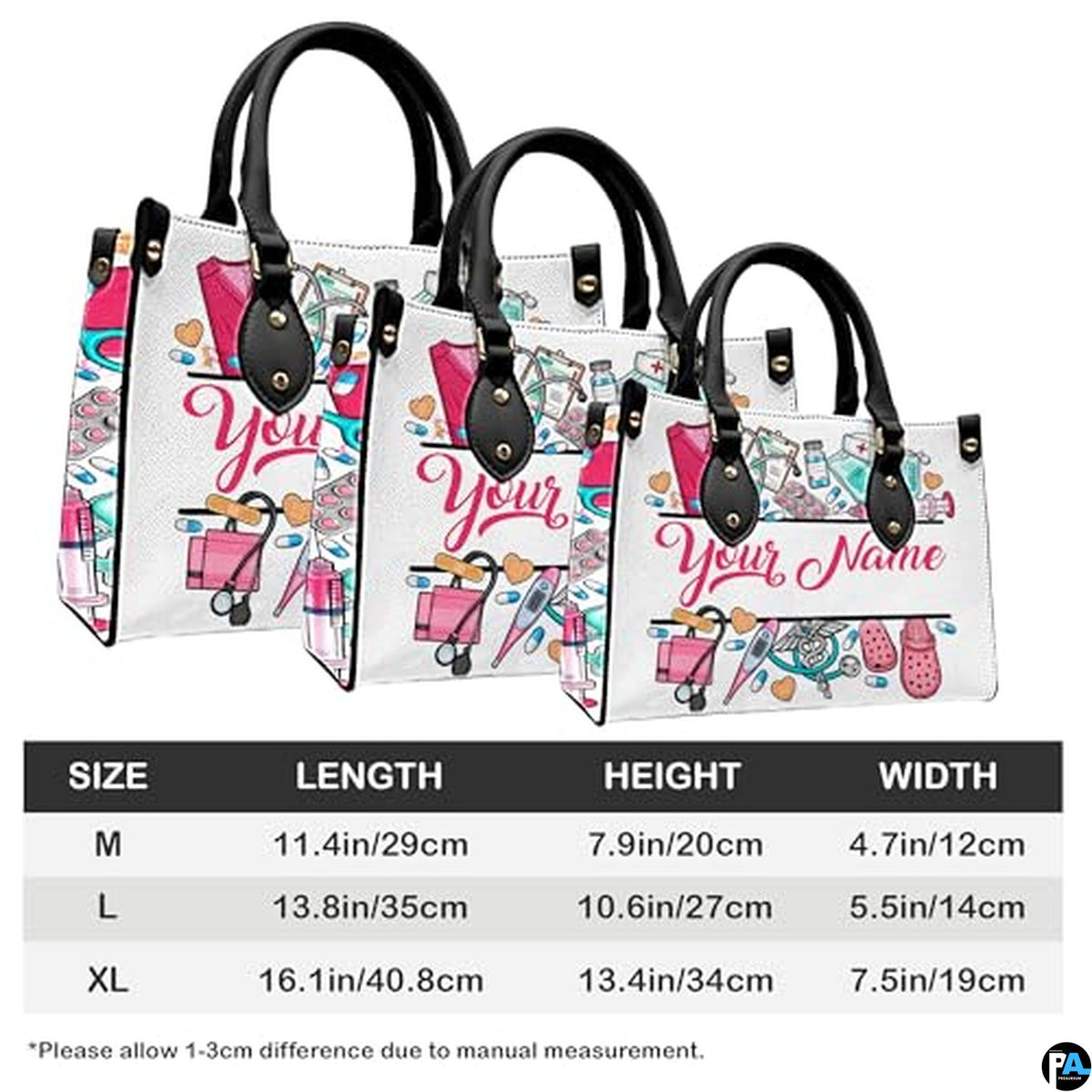 Personalized Nurse Leather Bag – Custom Medical Handbag & Purse Set with Name Gifts for Nursing Student Christmas Gift
