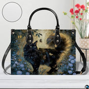 Personalized Gold Tailed Cat and Butterflies Handbag