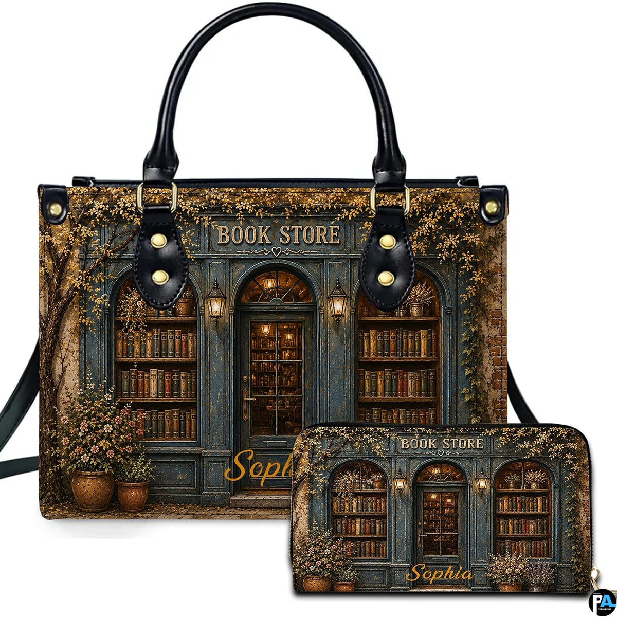 Bookstore Leather Bag, Book Purse for Book Lovers, Shoulder Bag