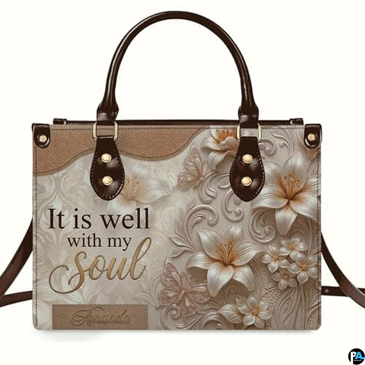 Personalized Christian Leather Handbag – Custom Purse Faith Gift for Mom, Grandma, Women Birthday or Christmas