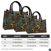 Personalized Animal Leather Handbag – Custom Name Flowers with 2D Print with 3D Effect – Gift for Gramma, Mom, Daughter
